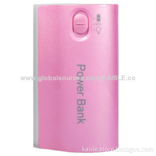 Power Bank with LED Torch, 5,600mAh Capacity, 5V at 1A Input